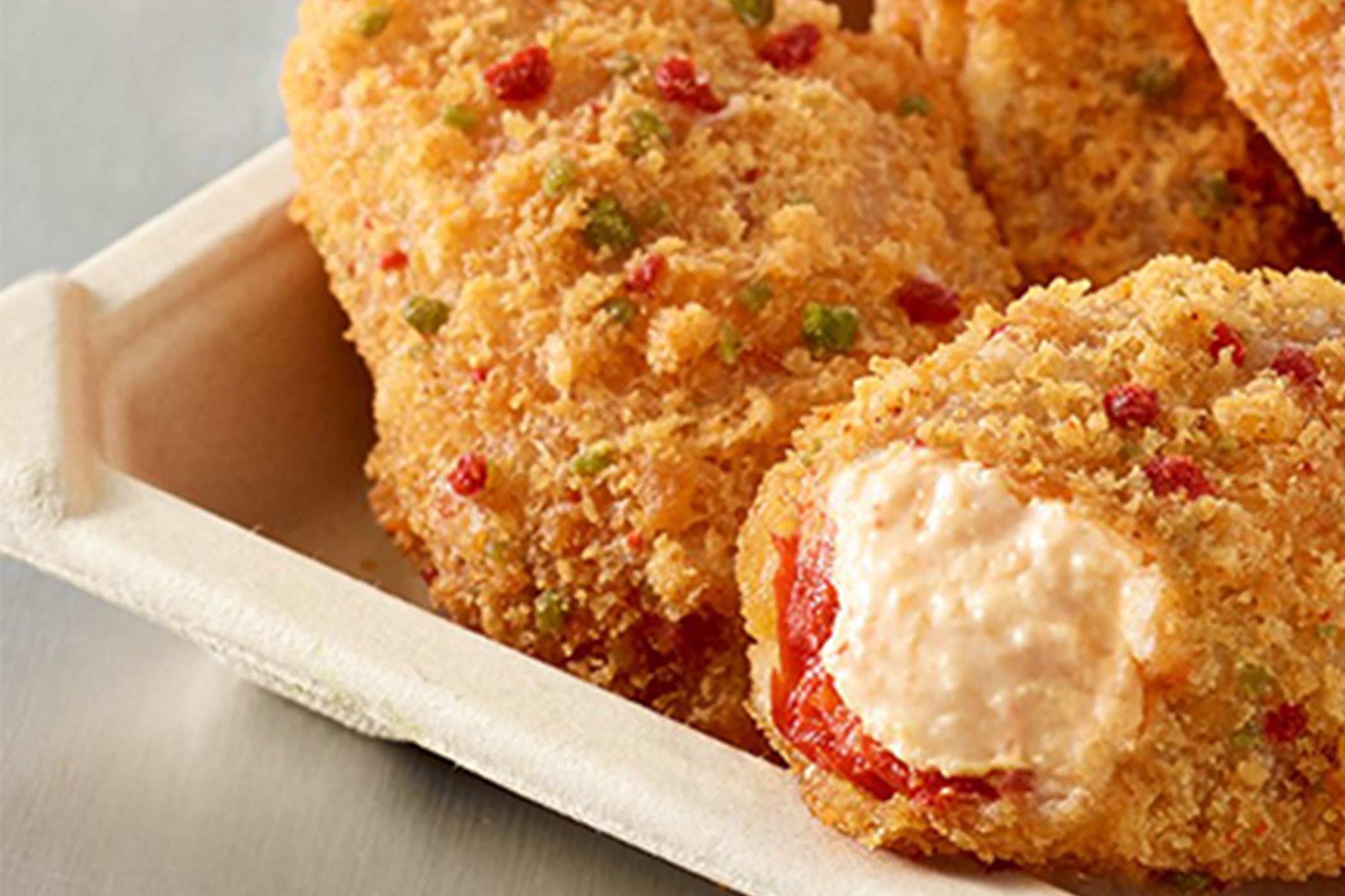 Fiesta poppers with dipping sauce