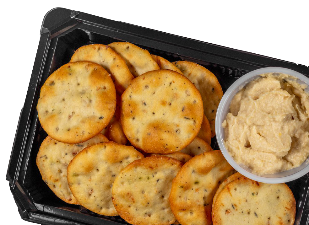 Hummus and crackers snack pack